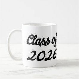 Taza De Café Clase de 2026 graduación en letra cursiva negra