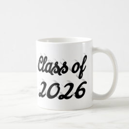 Taza De Café Clase de 2026 graduación en letra cursiva negra