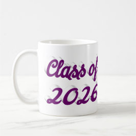 Taza De Café Clase de 2026 graduación en letra morada