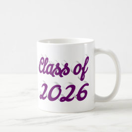 Taza De Café Clase de 2026 graduación en letra morada