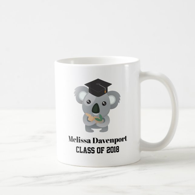 Taza De Café Clase de 20xx Oso Cute Koala en el tapón de gradua (Derecha)