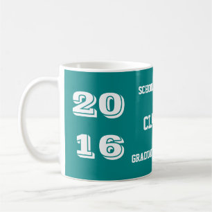 Taza De Café Clase de café de graduación Verde azulada 2016