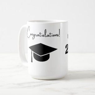 Taza De Café Clase de felicitaciones de 2025 en blanco y negro