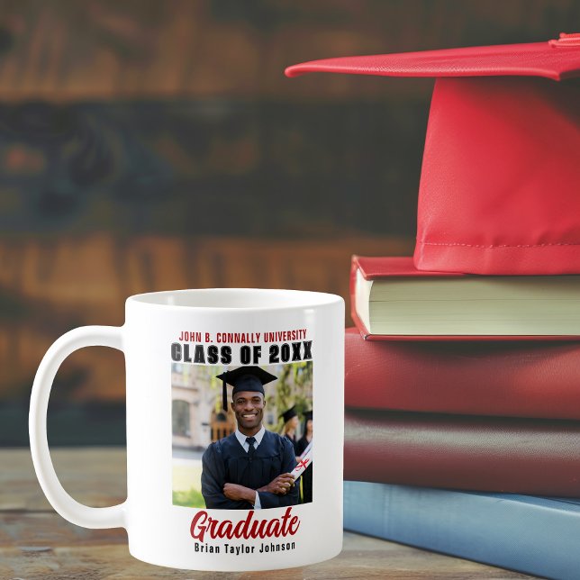 Taza De Café Clase de Graduación 2025 Foto Graduado de Guión Ro (Subido por el creador)