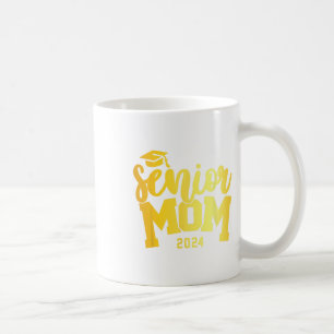 Taza De Café Clase De Graduación Retro Senior De Mamá De La Esc