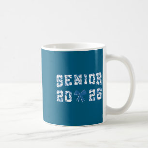 Taza De Café clase de graduación senior 26 de 2026 lazo azul to