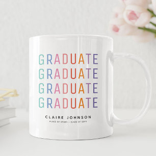 Taza De Café Clase de graduados Arcoíris moderno 2026