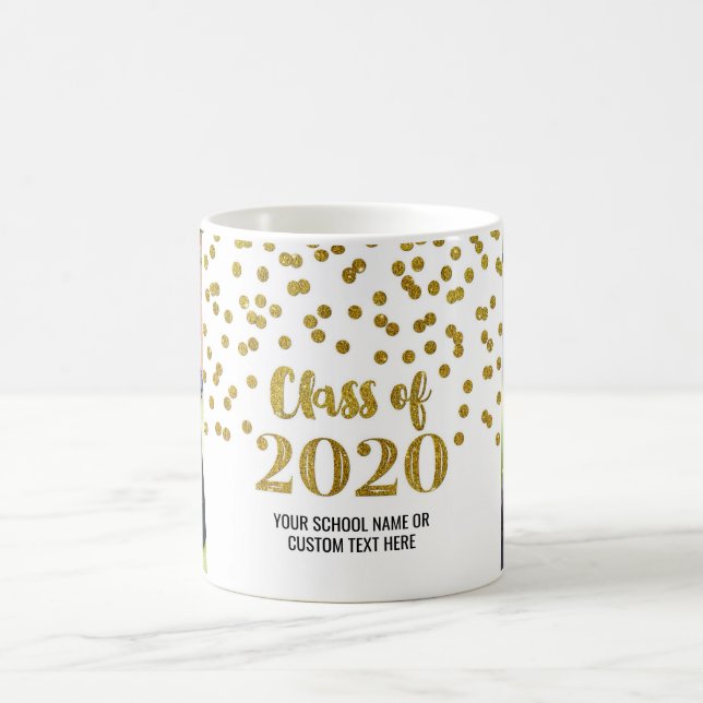 Taza De Café Clase de oro de 2020 Foto Graduation Mug (Centro)