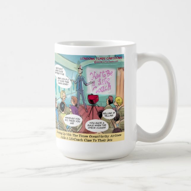 Taza De Café Clase divertida LifeCoach de aerolínea (Derecha)