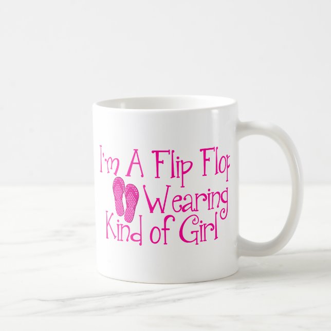 Taza De Café Clase que lleva del flip-flop de chica (Derecha)