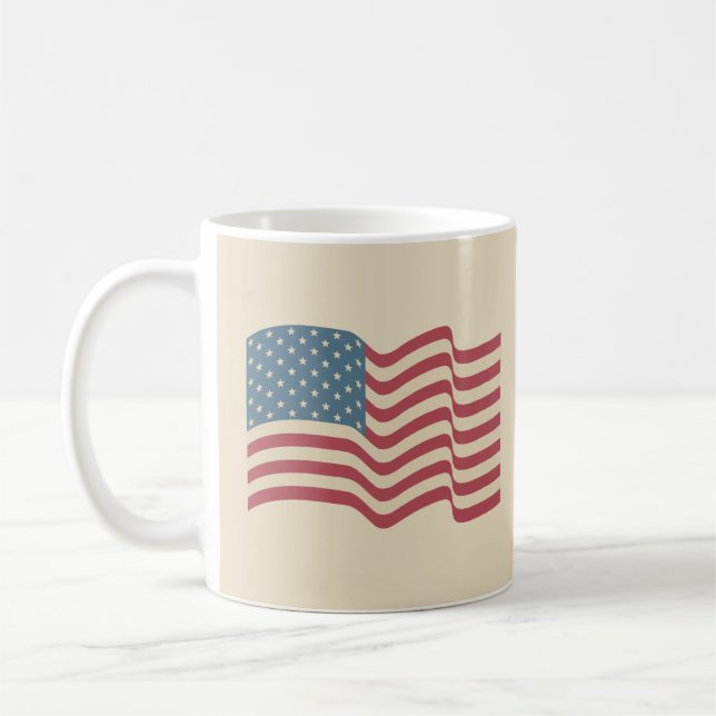 Taza De Café Clásica Bandera Americana Café Mug (Izquierda)