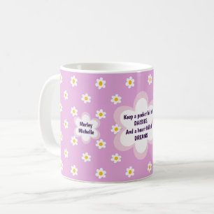 Taza De Café Clásica cadena de margaritas rosas