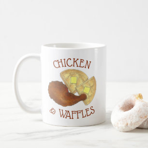Taza De Café Clásica comida del Alma frita pollo frito y Waffle
