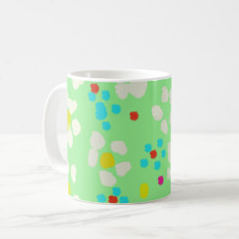 Taza de café clásica con margaritas caprichosas pa