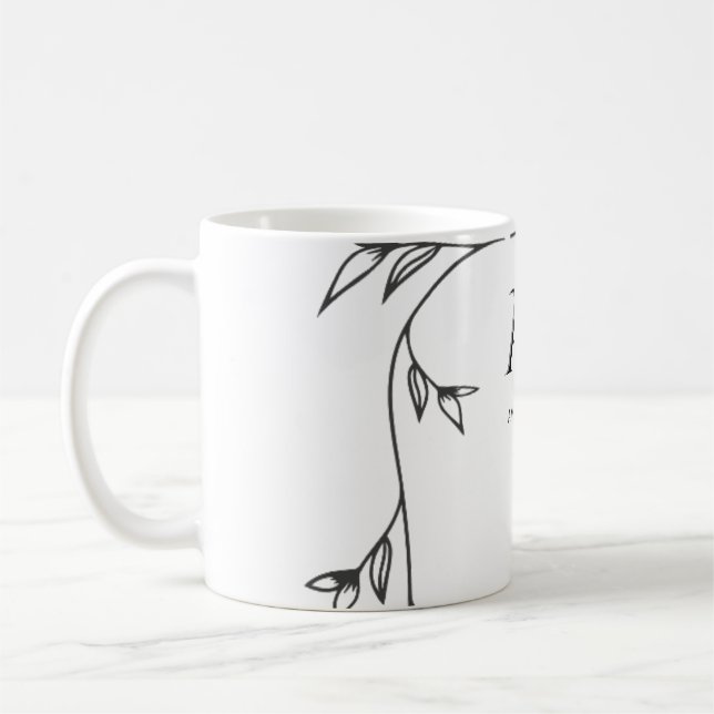Taza de café clásica con monograma de boda (Izquierda)