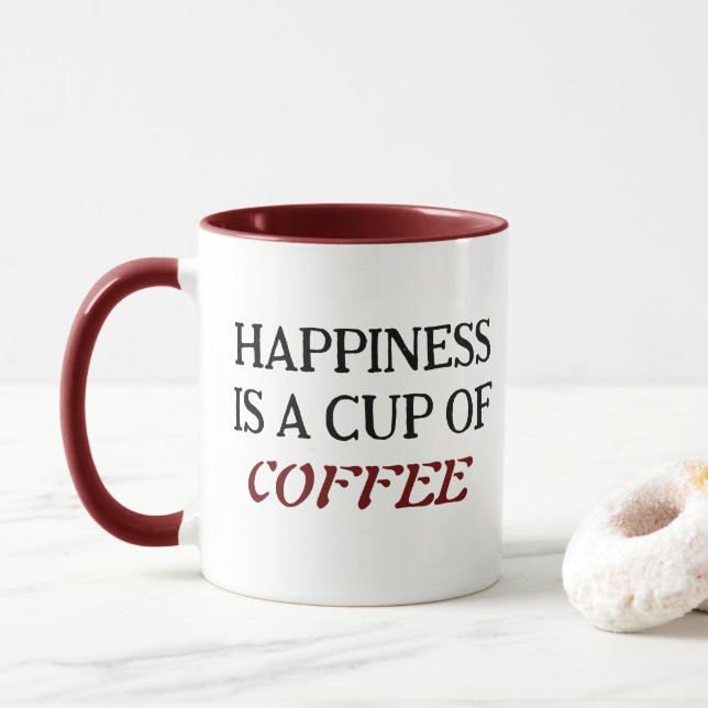 Taza De Café Clásica De Dos Tonos (Con donut)