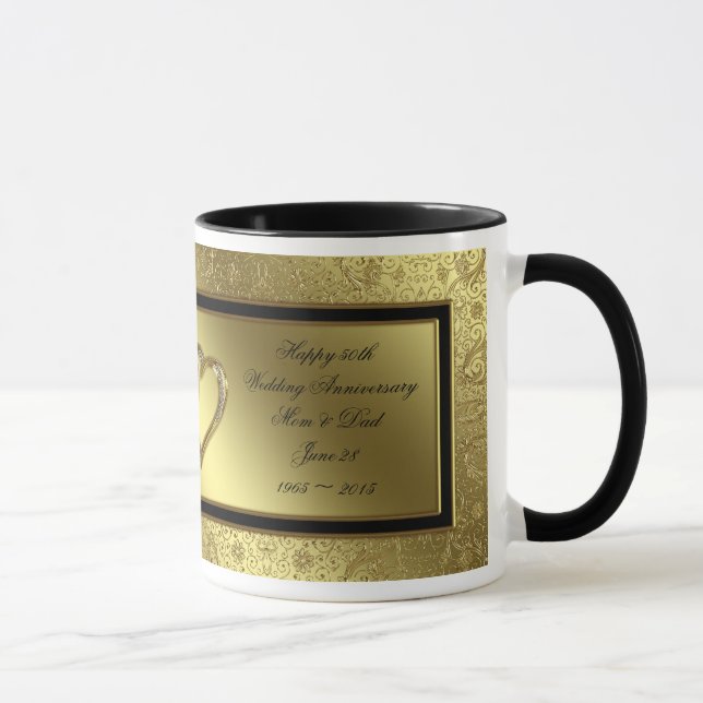 Taza de café clásica del aniversario de boda de (Derecha)