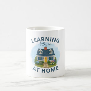 Taza de café clásica El aprendizaje comienza en ca