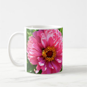 Taza De Café Clásica elegante flor de mum margarita floral rosa