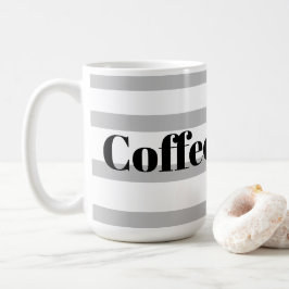 Taza de café clásica - Gris con aros azules