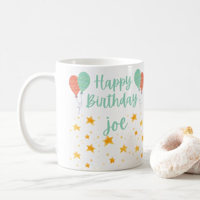 Taza De Café Clásica música feliz de cumpleaños (Con donut)