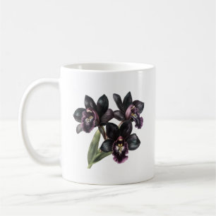 Taza De Café Clásica púrpura y café de orquídeas negras