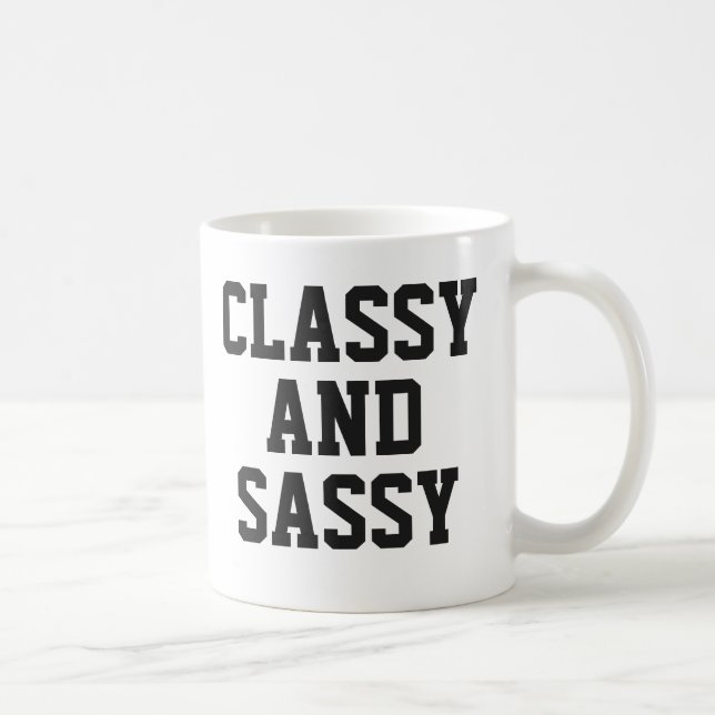 Taza De Café Clásica y Sassy Mug | Mug de eslogan de humor rosa (Derecha)