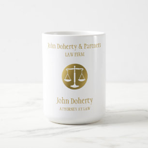 Taza De Café Clásicas escalas doradas de justicia  Oficina Jur