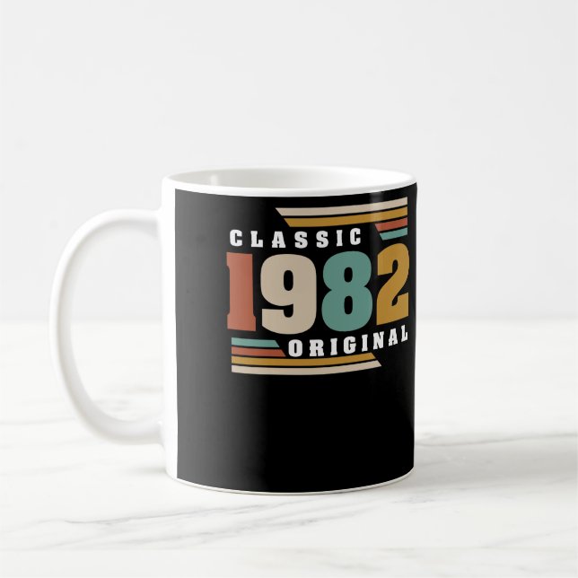 Taza De Café Clásico 1982 Original 40º cumpleaños 40 años (Izquierda)