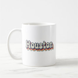Taza De Café Clásico Arte Ciudad Cromo Houston Texas