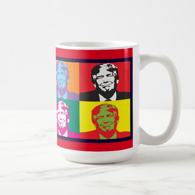 Taza De Café Clásico de arte pop Donald Trump (Derecha)