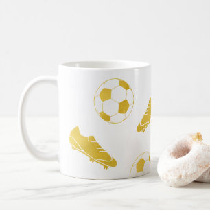 Taza De Café Clásico de fútbol Gold Elegant