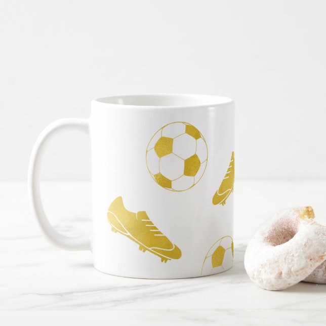 Taza De Café Clásico de fútbol Gold Elegant (Con donut)