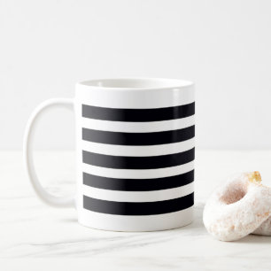 Taza De Café Clásico de moda minimalista Rayas blancas y negras