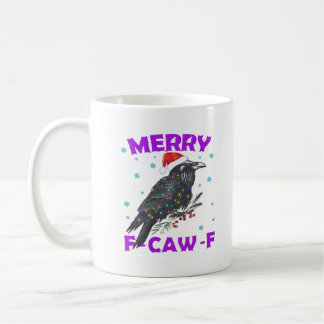 Taza De Café Clásico de Navidad de Cuervo Divertido Estilo Vint