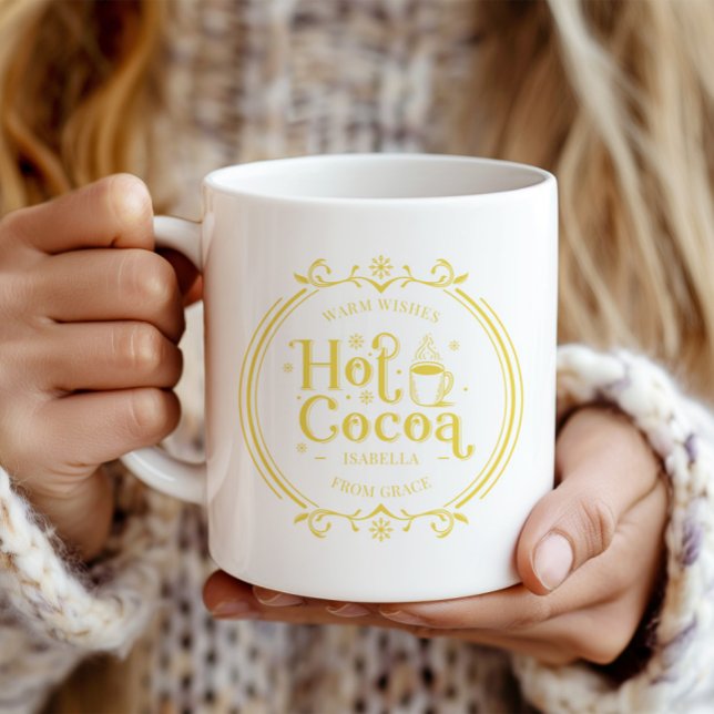 Taza De Café Clásico de navidad "Hot Cocoa" personalizado (Personalized "Hot Cocoa" Chrismas Classic Coffee Mug)