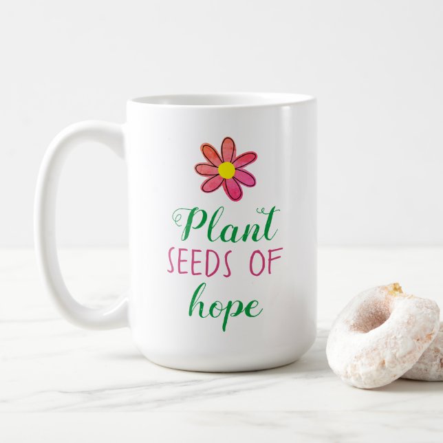 Taza De Café Clásico de Semillas de Plantas de Esperanza (Con donut)