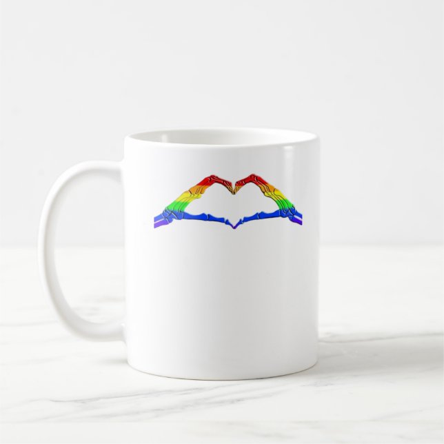 Taza De Café Clásico del corazón de las manos óseas (Izquierda)