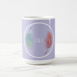 Taza De Café Clásico elegante de boda monograma estilizado "J &