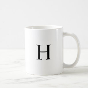 Taza De Café Clásico Elegante Monograma Negro