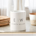 Taza De Café Clásico Elegante Neutral Nombre del Monograma Mini<br><div class="desc">Eleva su rutina matutina con nuestro Monograma Minimalista Negro y Neutral Moderno Nombre Coffee Mug. Esta elegante taza aporta un toque de elegancia contemporánea a su ritual diario del café. Está diseñado pensando en la calidad y cuenta con un diseño minimalista en negro clásico y neutro, lo que lo convierte...</div>