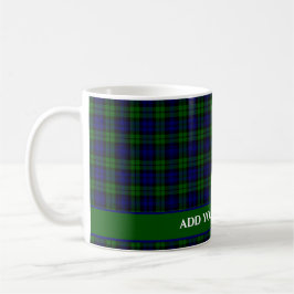 Taza De Café Clásico Green & Navy Blackwatch Tartán Plaid