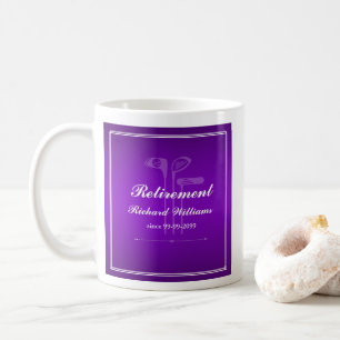 Taza De Café Clásico Jubilación Tema Golf Morado Blanco
