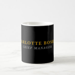 Taza De Café Clásico Minimalista Color Negro Oro Profesional
