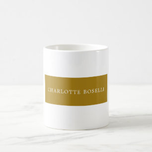 Taza De Café Clásico Minimalista Color Oro Profesional