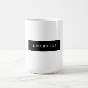 Taza De Café Clásico Minimalista negro y blanco elegante