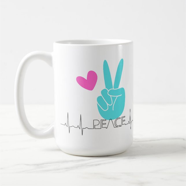Taza De Café Clásico Mug, amante de la paz (Izquierda)
