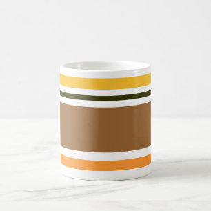 Taza De Café Clásico Naranja Black Brown Pattern Strig