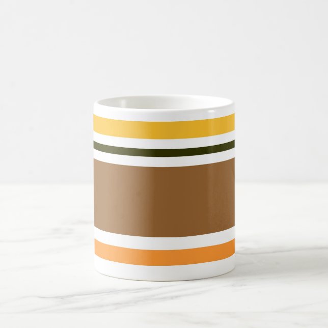 Taza De Café Clásico Naranja Black Brown Pattern Strig (Centro)