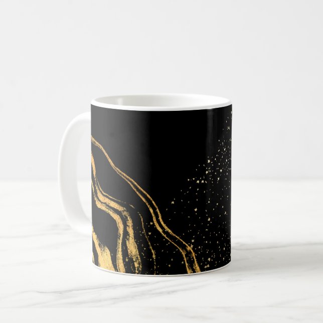 Taza De Café Clásico negro y oro (Anverso izquierdo)
